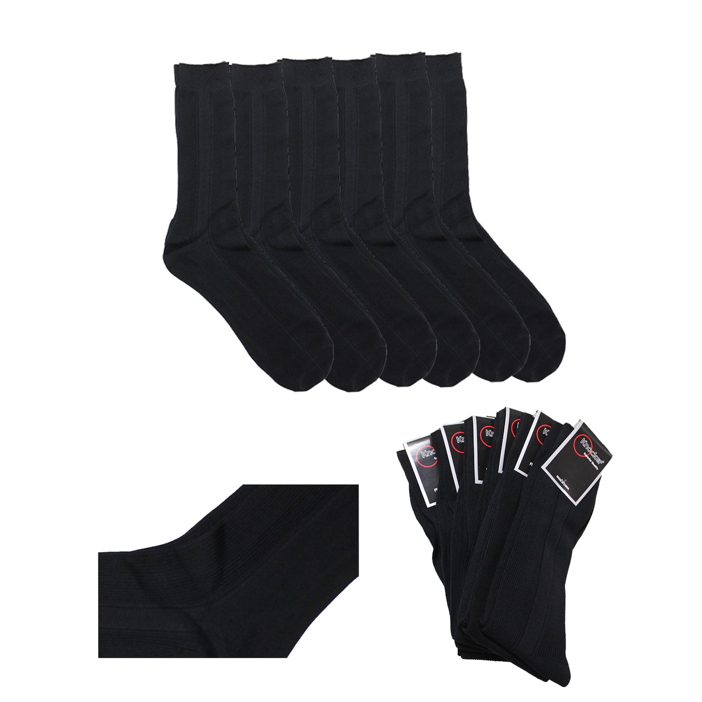 DBFL1 Men's Knocker Superior Quality 6-Pack Dress Socks