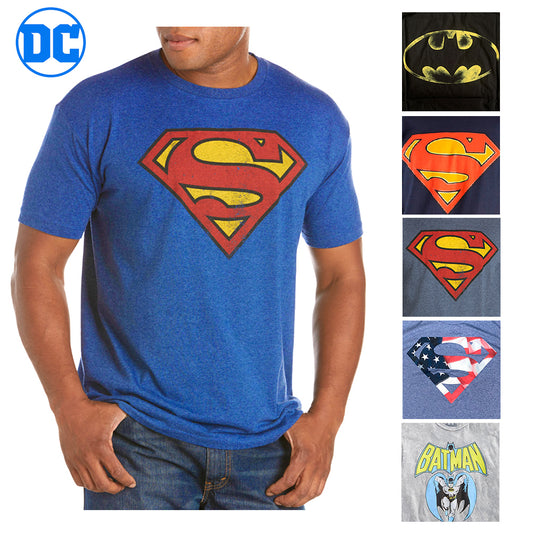 DC Comics Men's T-Shirt Casual Character Design Crew Neck Short Sleeve Tee