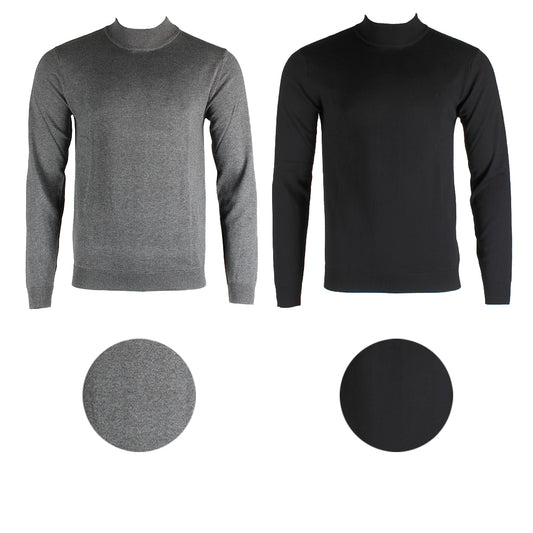 Daniel K Men's Long Sleeve Mock Neck Cotton Blend Pullover Sweater