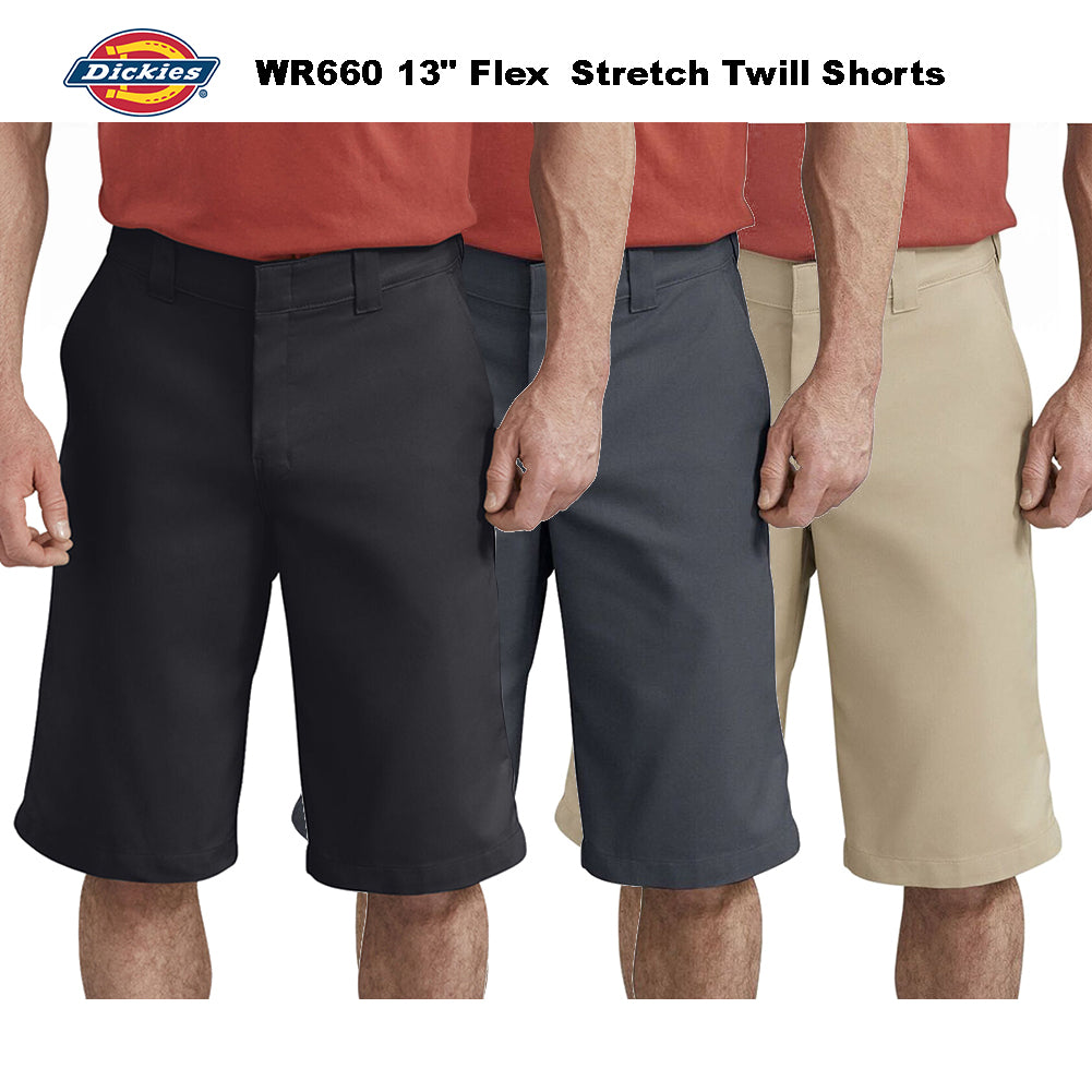 Dickies Men's WR660 13" Flex Active Waist Flat Front Stretch Twill Shorts