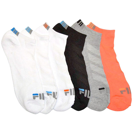 Fila Men's 6 Pack 43FL103MNSTA No Show Athletic Socks Assorted Colors