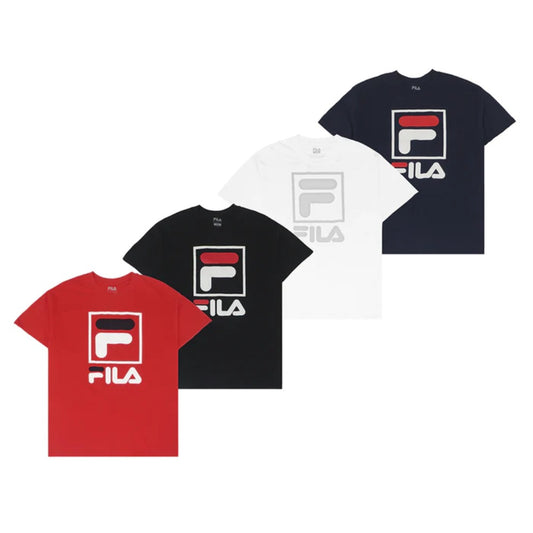 Fila Men's T-Shirt Stacked Graphic Print Cotton Short Sleeve Tee Shirt