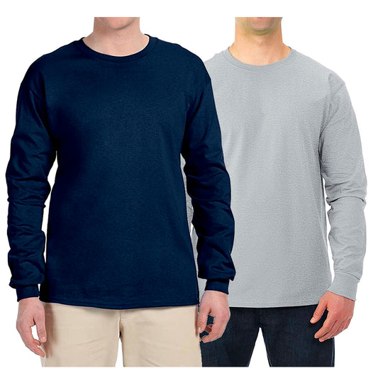 Fruit of the Loom Men's Long Sleeve Shirt HD Cotton Casual Ribbed Cuffs 4930