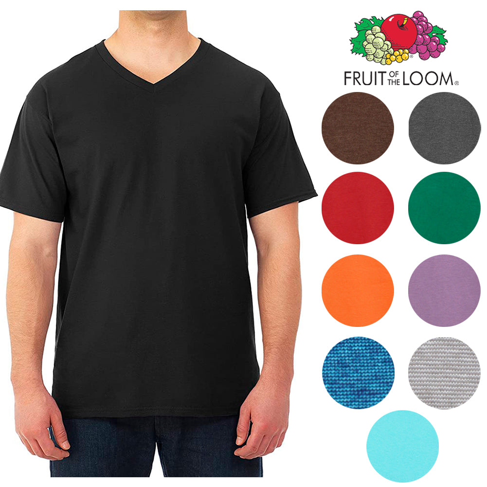 Fruit of the Loom Men's Dual Defense Short Sleeve V Neck T Shirt