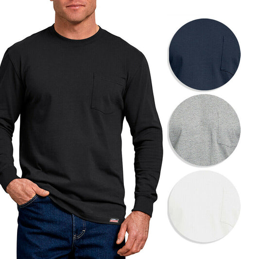 Genuine Dickies Men's CA425 Long Sleeve Heavyweight Cotton Pocket  T Shirt