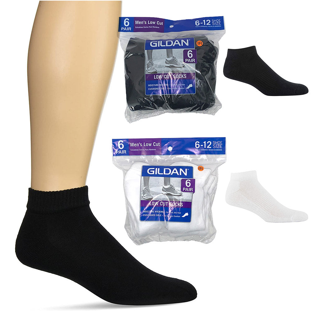 Gildan Adult Platinum Mens 6 Pack Moisture Wicking Low Cut Socks