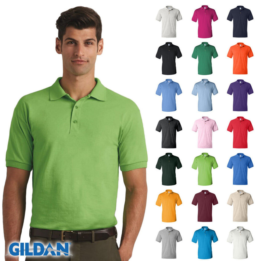 Gildan DryBlend Mens Polo Shirt Jersey T-Shirt All Colors 8800 S-4XL Uniform