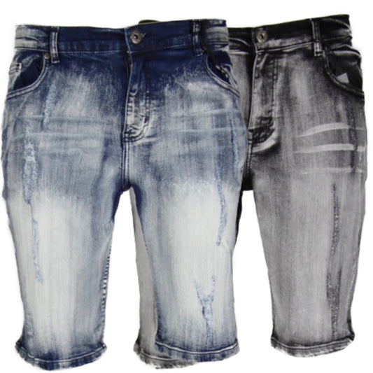 Men's Jean Shorts Denim Flat Front Dual Cargo Pocket Casual Knee Length Shorts