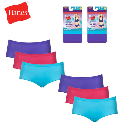 Hanes Ladies 6 Pack Tagless Lightweight and Breathable Hipsters