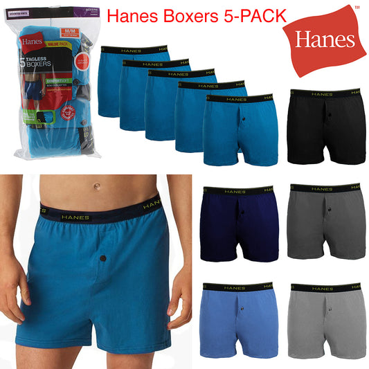 Hanes Men's 5 Pack Tagless Comfortsoft Waistband T Shirt Soft Boxers