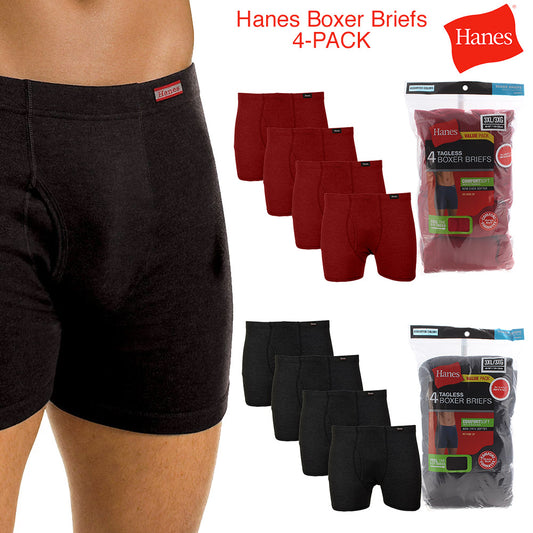 Hanes Men's 4 Pack Tagless Comfortsoft Waistband Boxer Briefs