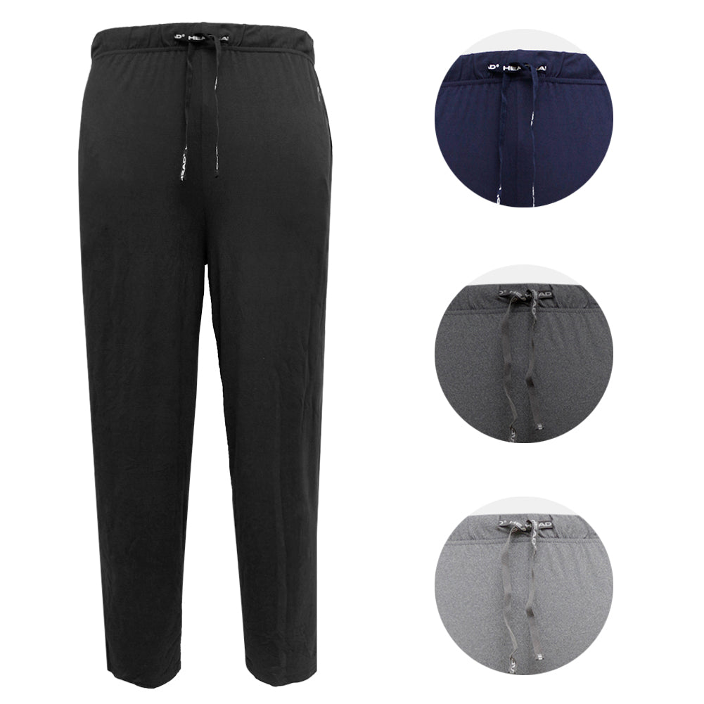 Head Men's Elastic Waistband Drawstring Soft Lounge Pajama Pants With Pockets