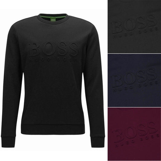 Hugo Boss Green Men's Salbo Slim Fit Crew Neck Sweatshirt