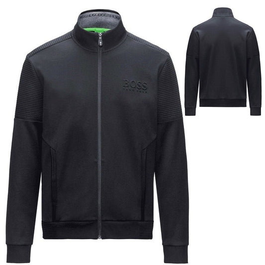 Hugo Boss Green Men's Skaz Ribbed Zip Up Track Sweatshirt Jacket