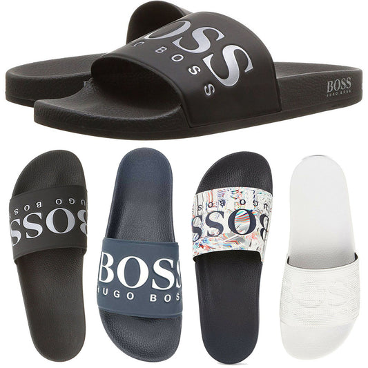 Hugo Boss 50388496 Contrast Solar Logo Rubber Slide Sandals
