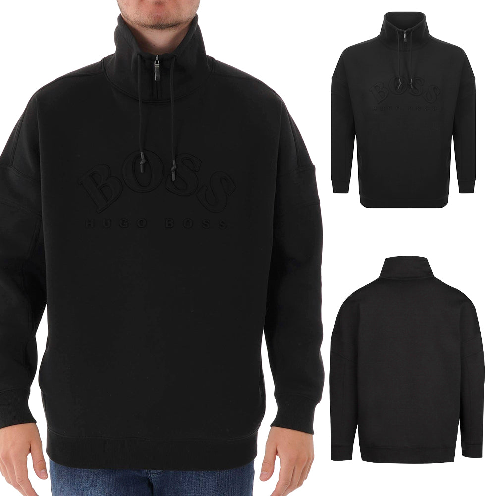 Hugo Boss Men's Salboa Zip Up Mock Neck Sweatshirt