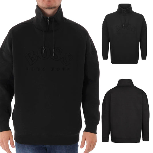 Hugo Boss Men's Salboa Zip Up Mock Neck Sweatshirt