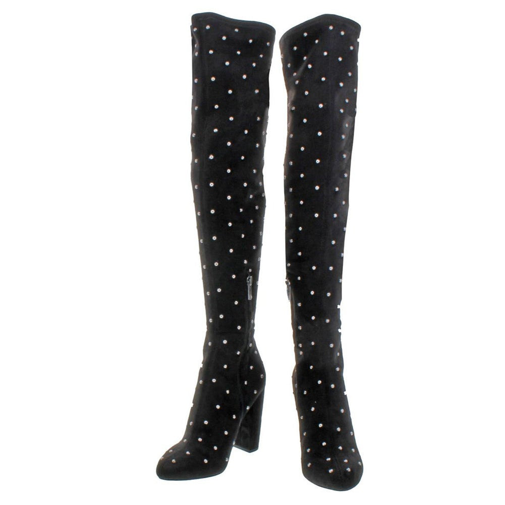 Jessica Simpson Women's Bressy Studded Microsuede Over The Knee Fashion Boots