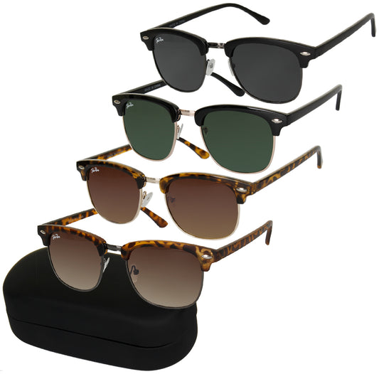 Jolie Rose Ladies Plastic Browline Sunglasses and Sunglass Hard Case