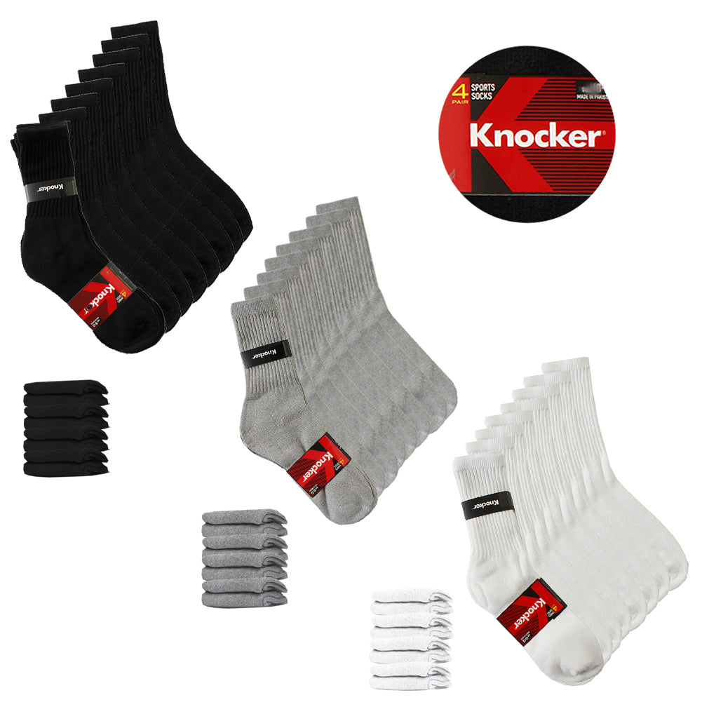Knockers Men's 4 Pack Crew Sport Socks