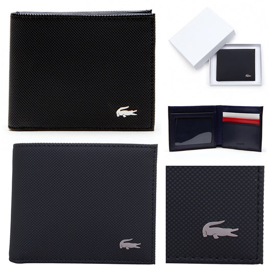 Lacoste Men's NH2099ED Edward Tricolor Accents Slim Billfold ID Slot Wallet