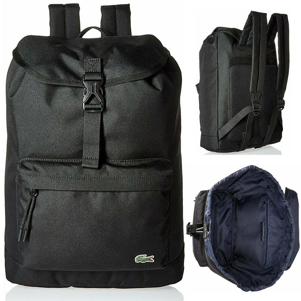 Lacoste Men's Premium NH2013NE Polyester Croc Logo Flap Backpack