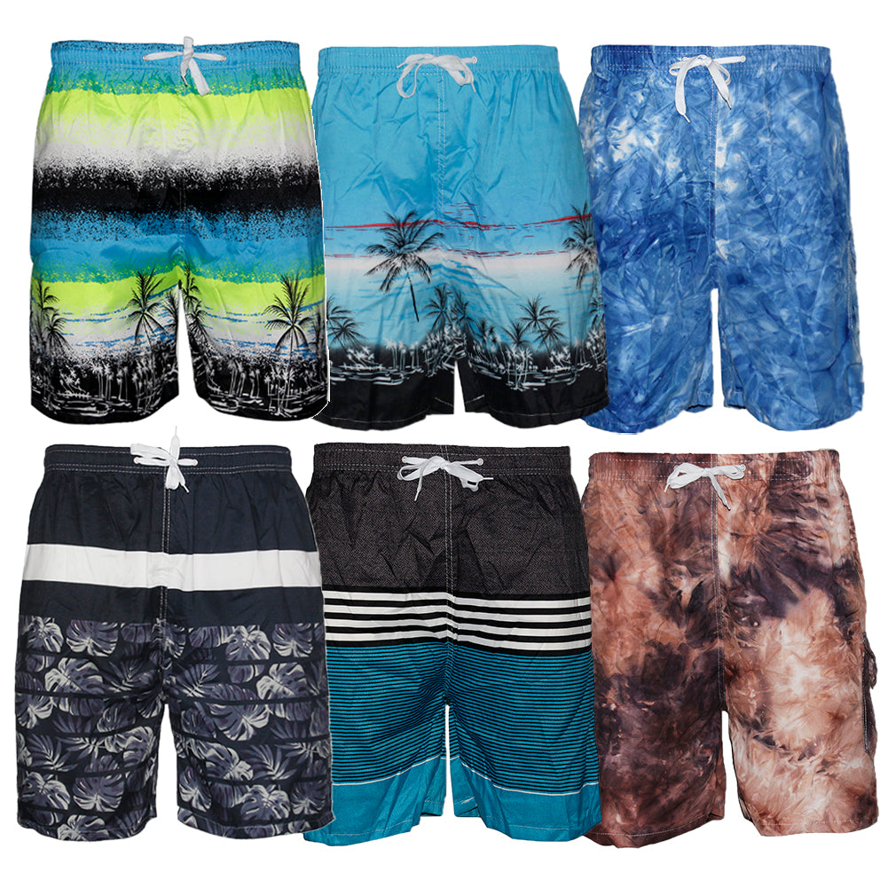 LeeHanTon Mens Swim Trunks Dry Fit Elastic Waist Drawstring Suit Beach Shorts
