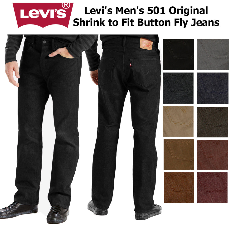 Levi's Men's Denim 501 Original Shrink to Fit Button Fly Jeans
