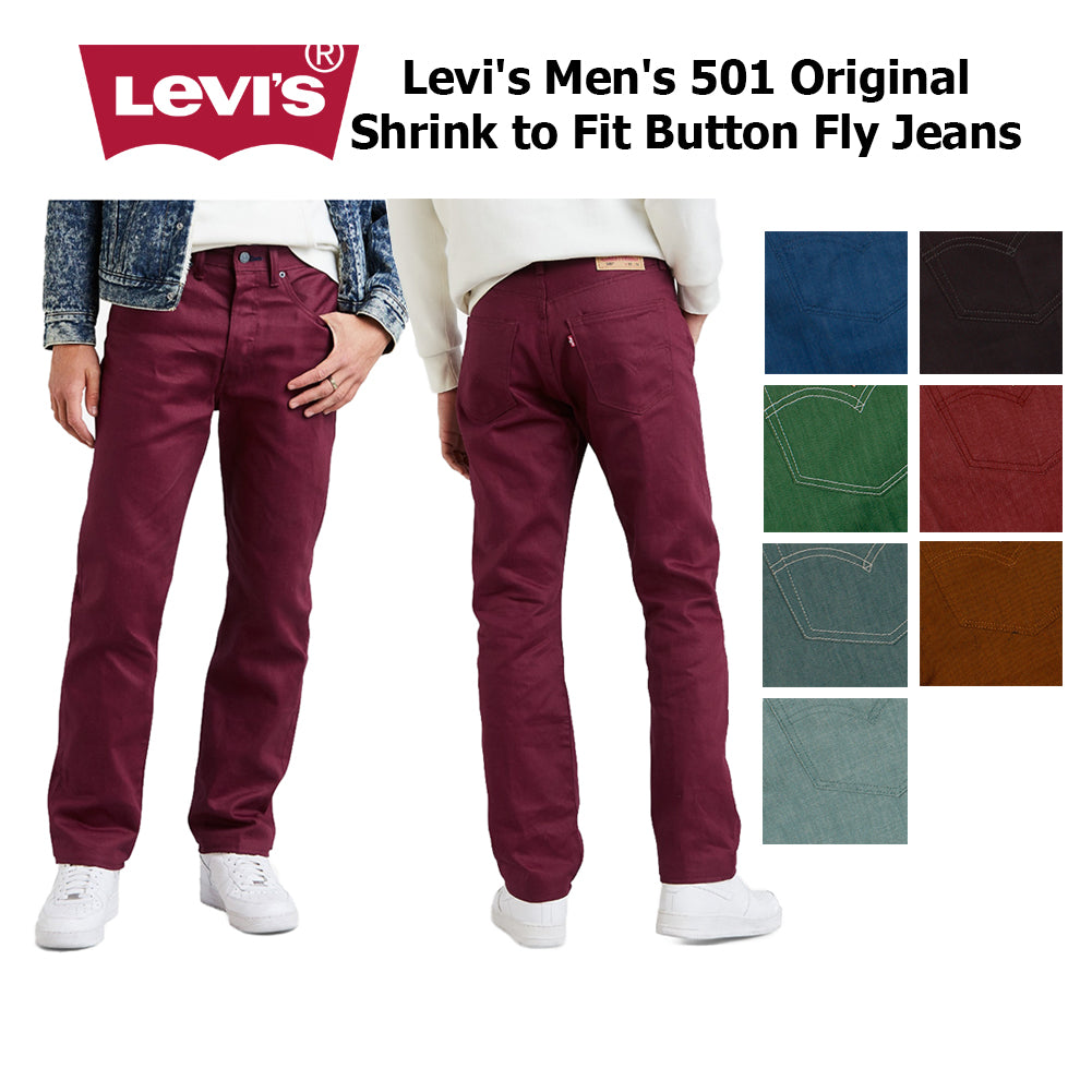 Levi's Men's 501 Denim Original Shrink to Fit Button Fly Jeans