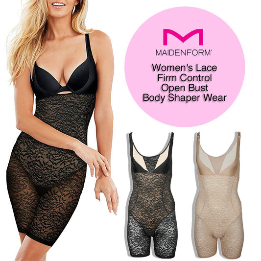 Maidenform Women's Lace Firm Control Open Bust Body Shaper Wear