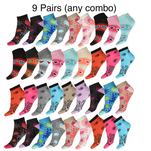 Mamia Ladies 9 Pairs Printed Fashion Now Show Socks