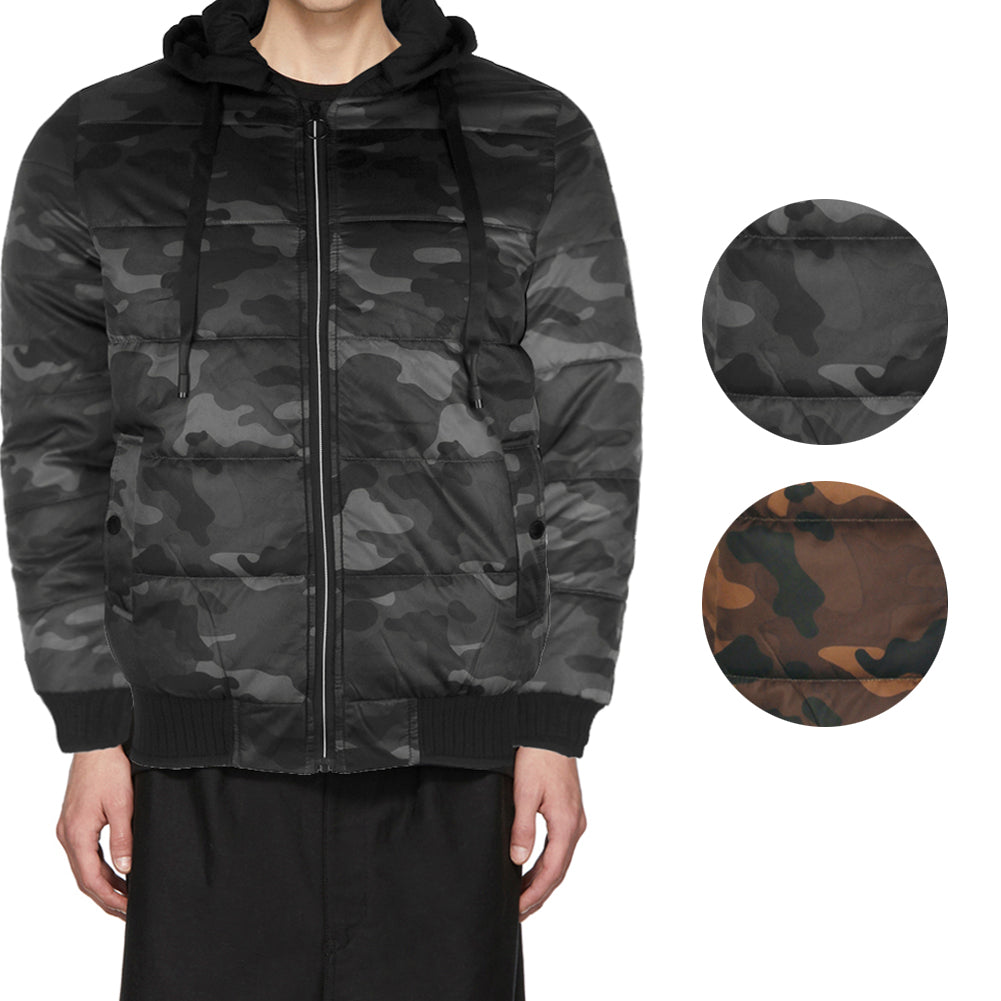 Maximos Men's Adam Zip Up Front Pocket Hooded Camouflage Jacket