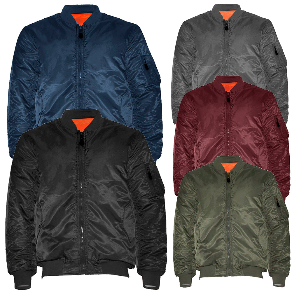 Men's Jacket Premium Padded Water Resistant Reversible Flight Bomber Outerwear