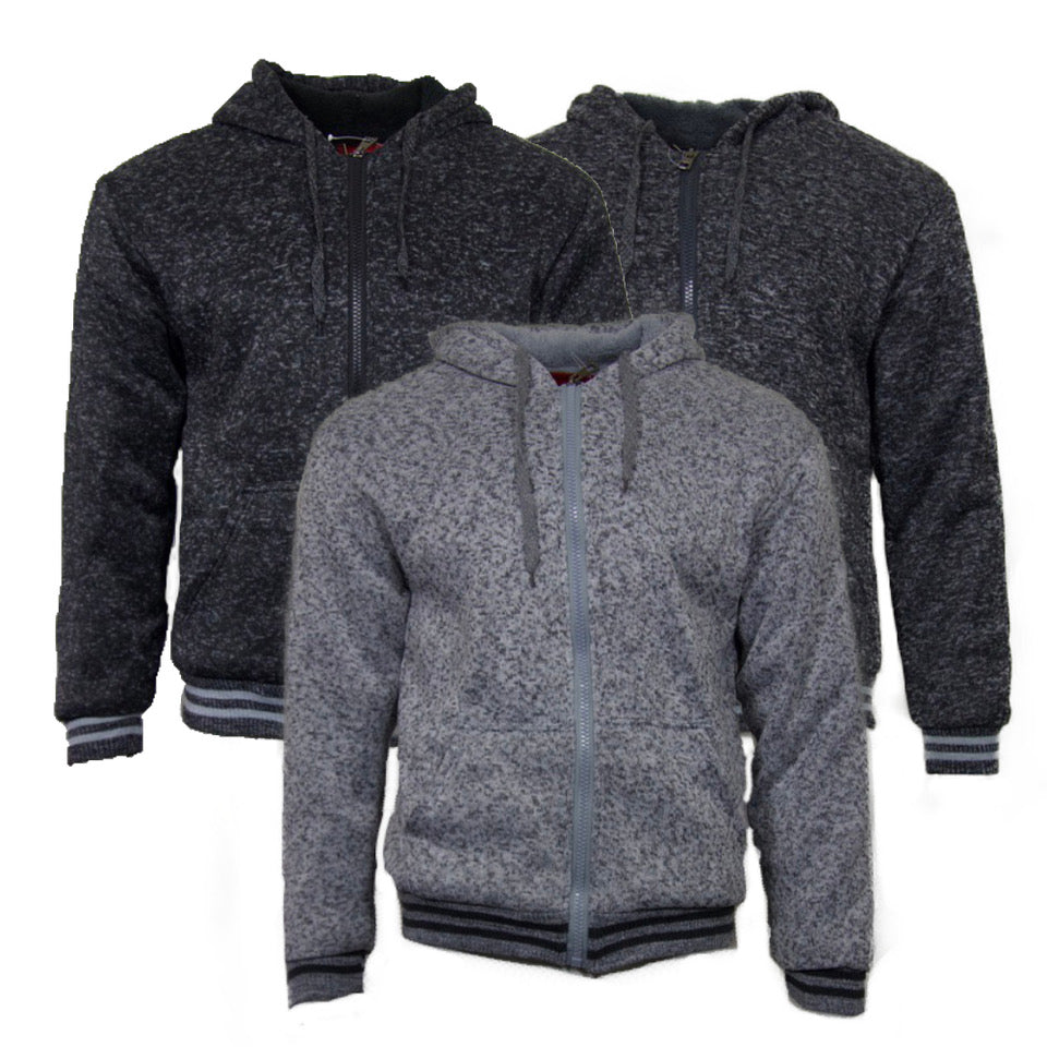 Maximos Men's Sherpa Hoodie Long Sleeve Casual Drawstring Full Zip Up Sweatshirt