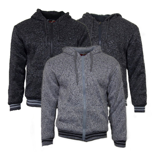Maximos Men's Sherpa Hoodie Long Sleeve Casual Drawstring Full Zip Up Sweatshirt