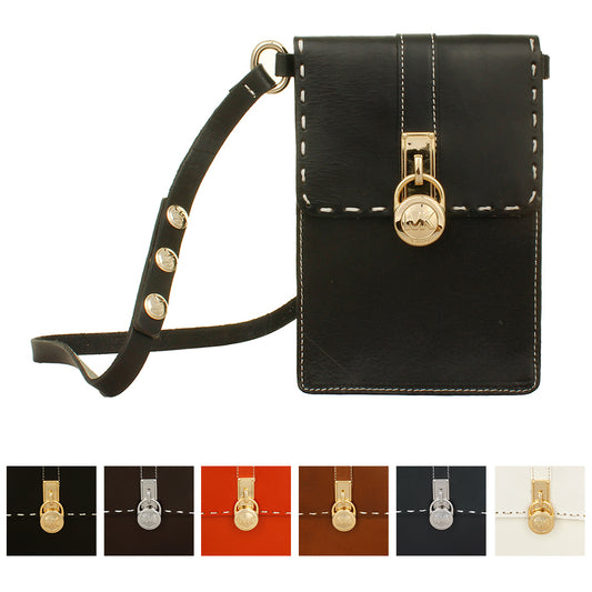 Michael Kors Ladies 552527 Hamilton Lock Leather Belt Bag