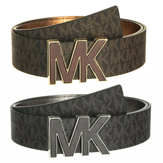 Michael Kors Ladies 553504 Faux Leather MK Logo Signature Belt
