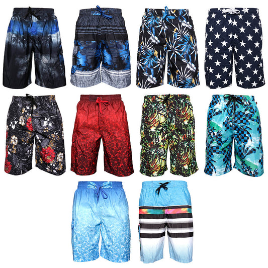 Men's Swim Shorts Trunks Surf Board Beach Print Polyester NBN GEAR