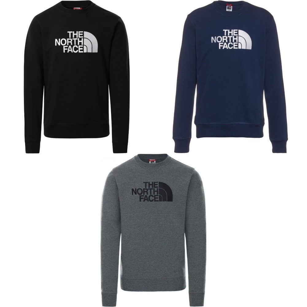 The North Face Men's Sweatshirt Long Sleeve Front & Back Logo Crewneck Pullover