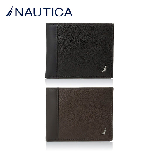 Nautica Men's 31NU22X026 Leather Credit Card ID Passcase Wallet