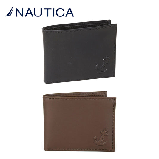 Nautica Men's 31NU22X036 Leather Embossed Credit Card ID Passcase Wallet