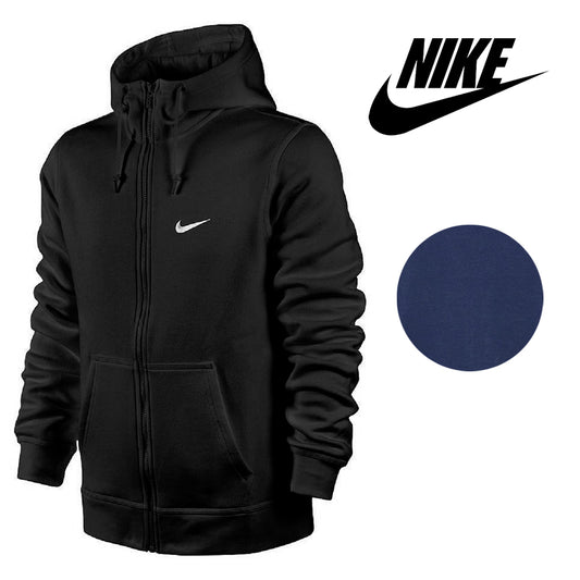 Nike Men's Zip Up Hoodie Jacket With Embroidered Swoosh And Pockets