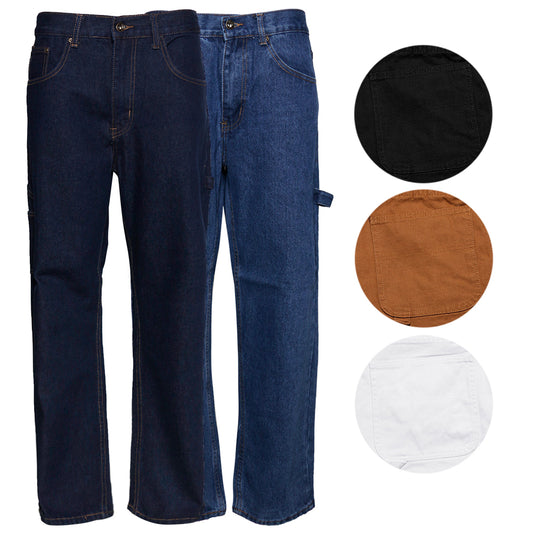 Mens Denim Jeans Pants Premium Cotton Straight Leg Regular Fit Style CA8929