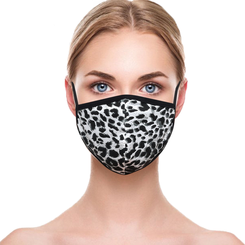 3 PC -White Leopard Print