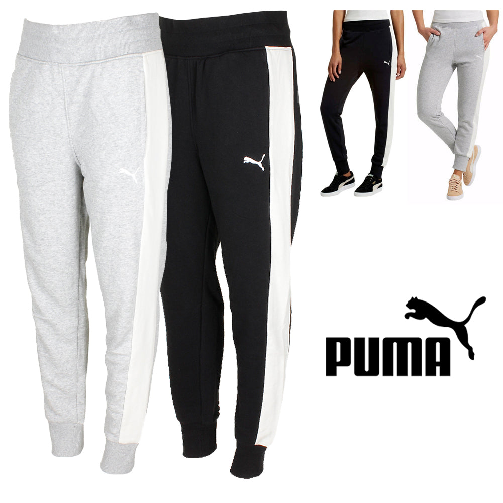 Puma Ladies French Terry Ribbed Cuff Fleece Jogger Pants