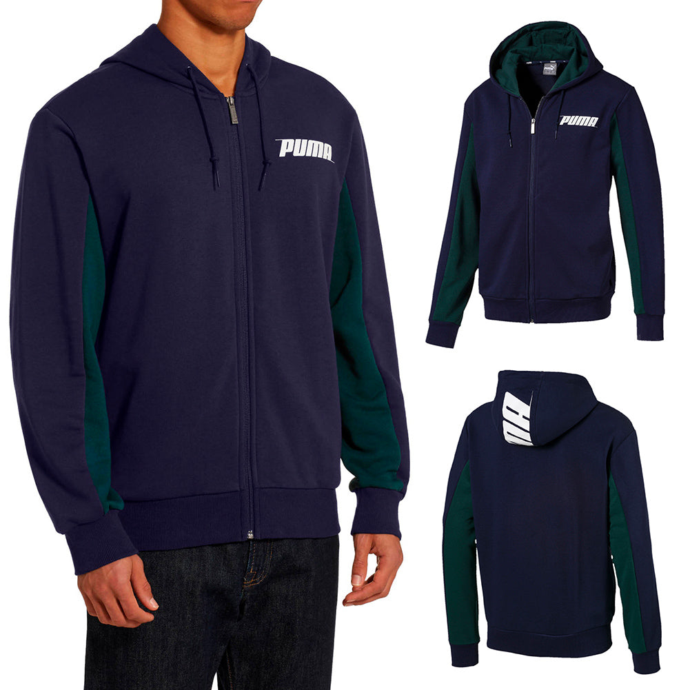 Puma Men's Relaxed Fit Zip Up Rebel Hooded Jacket