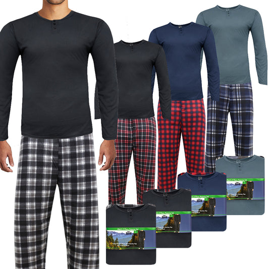 Rugged Frontier Men's Plaid Fleece 2 Piece Loungewear Pajama Set