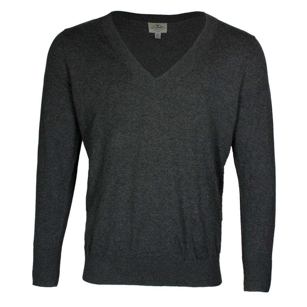 St John's Bay Men's Long Sleeve Deep V Neck Cotton Pullover Sweater