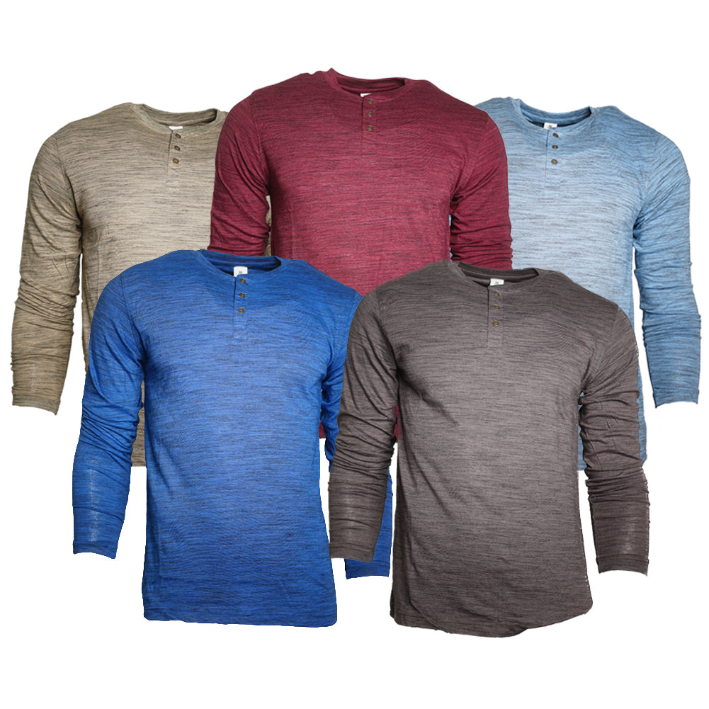 Men's Long Sleeve Shirt Solid Tone 1/4 Button Up Classic Casual Stylish Shirt
