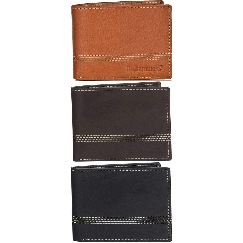 Timberland Men's Wallet Leather Cloudy Quad Stitched Bifold Wallet D01389